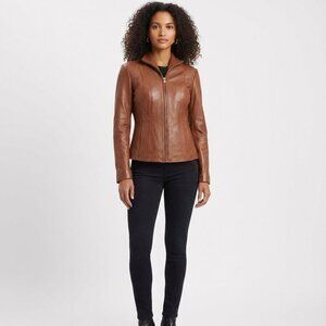 NWT Cole Haan 100% Genuine Leather Jacket | $450 Retail | Fully Lined | Luxe Fit